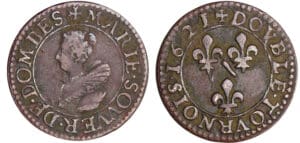 Dombes - Marie de Montpensier - Double tournois 1621 (Trévoux)