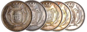 Jeton - Lot de 5 jetons - Caisse d'épargne de Nantes 1921