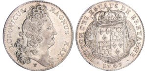 Jeton - Louis XIV (1643-1715) - Réunion des Etats de Bretagne à Saint-Brieuc 1709