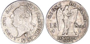 Constitution (1791-1792) - 15 sols type FRANCOIS 1791 I (Limoges) 1er sem