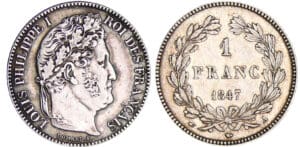 Louis-Philippe Ier (1830-1848) - 1 franc tête laurée 1847 A (Paris)