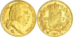 Louis XVIII (1815-1824) - 20 francs buste nu 1817 L (Bayonne)