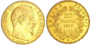 Napoléon III (1852-1870) - 20 francs tête nue 1856 A (Paris)