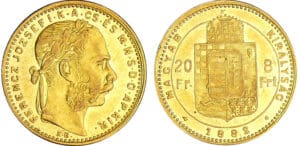 Hongrie - Franz Josef (1848-1916) - 20 francs 1882