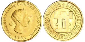 Luxembourg - Charlotte (1919-1964) - 100ème anniversaire - 20 francs 1963