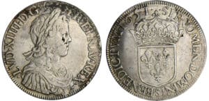 Louis XIV (1643-1715) - Ecu à la mèche longue - 1651 S (Troyes)