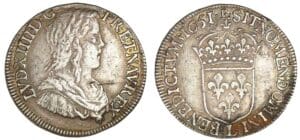 Louis XIV - Demi-écu à la mèche longue 1651 L (Bayonne)