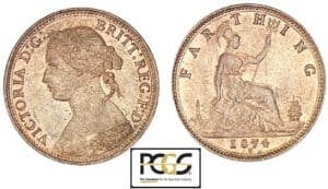 Angleterre - Victoria - Farthing 1874