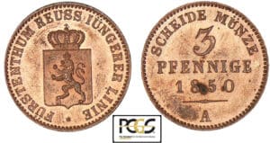 Allemagne - Reuss-Schleiz - 3 pfennig 1850 A