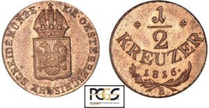 Autriche - 1/2 kreuzer 1816 B