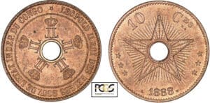 Congo Belge - Léopold II - 10 centimes 1888