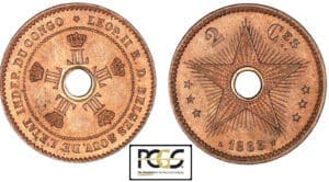 Congo Belge - Léopold II - 2 centimes 1888