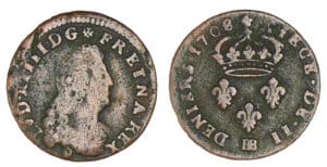 Louis XIV - Deux deniers de Strasbourg 1708 BB