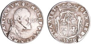 Italie - Pilippe II d'Espagne (1554-1598) - Mezzo scudo 1579 (Milan)