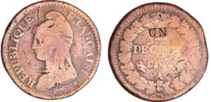 Directoire (1795-1799) - 1 décime Dupré - modification du 2 décimes An 4 A (Paris)