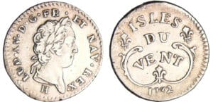 Louis XV - Isles du vent (Antilles) - 12 sols 1732 H (La Rochelle)