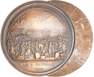 Louis XVI - Médaille fonte uniface - Arrivée du roi à Paris 6 octobre 1789