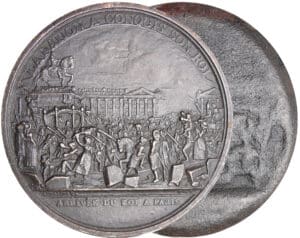 Louis XVI - Médaille fonte uniface - La nation a conquis son roi / Arrivée du roi à Paris