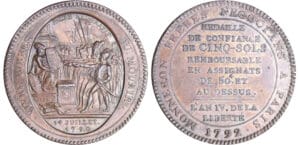 Constitution (1791-1792) - Monneron de 5 sols - 1792 - AN IV