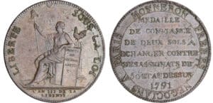 Constitution (1791-1792) - Monneron de 2 sols - 1791