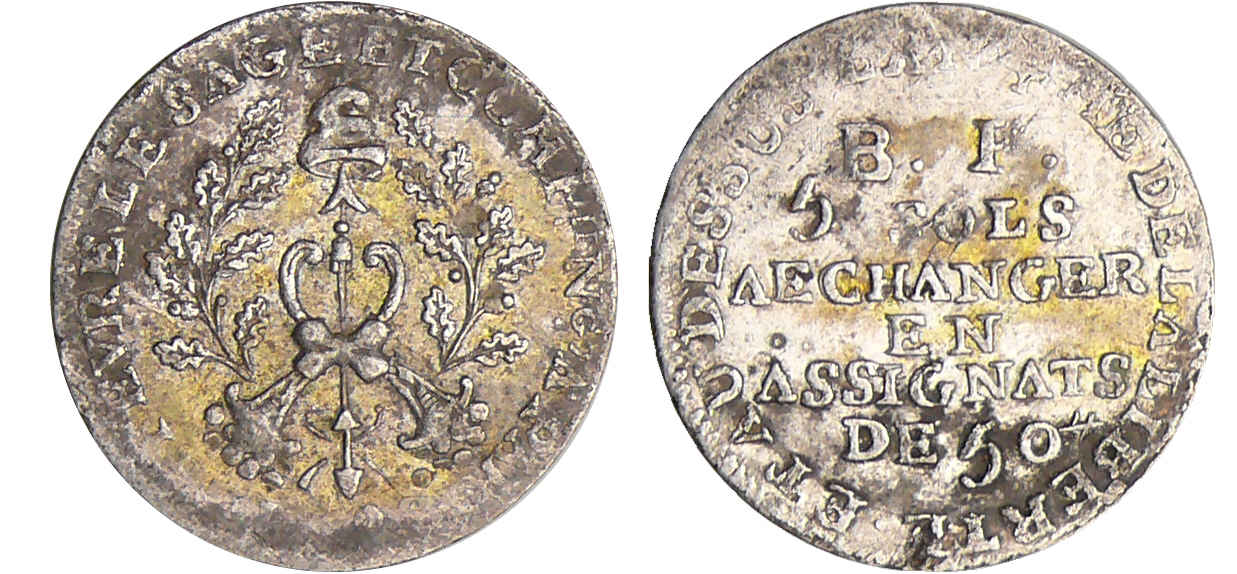 Constitution (1791-1792) - 5 sols de Lefèvre Lesage et Cie - 1792 / AN 4 Constitution (1791-1792) - 5 sols de Lefèvre Lesage et Cie - 1792 / AN 4