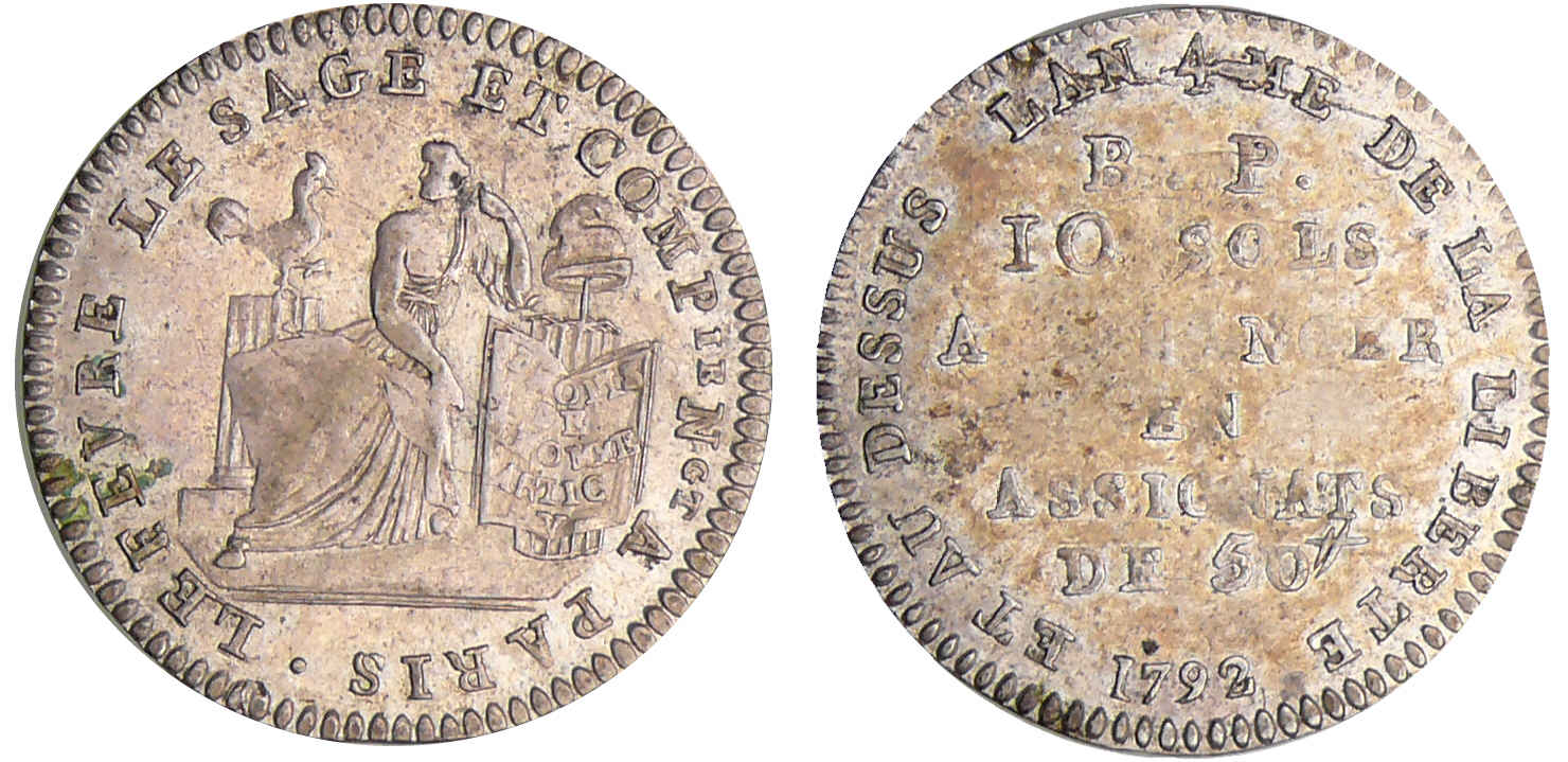 Constitution (1791-1792) - 10 sols de Lefèvre Lesage et Cie - 1792 / AN 4 Constitution (1791-1792) - 10 sols de Lefèvre Lesage et Cie - 1792 / AN 4