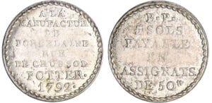Constitution (1791-1792) - Bon pour 5 sols « Potter » - 1792