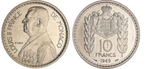 Monaco - Louis II (1922-1949) - 10 francs 1945 essai
