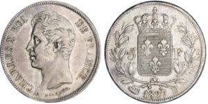 Charles X (1824-1830) - 5 francs 2ème type 1827 D (Lyon)