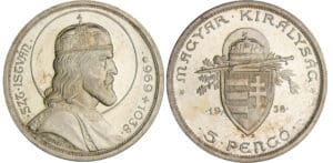 Hongrie - 5 pengo 1938