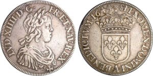 Louis XIV (1643-1715) - Ecu à la mèche courte - 1644 A (Paris)
