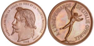 Napoléon III - Médaille - L'indépendance de l'Italie opprimée 1859
