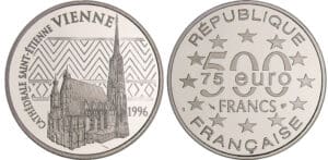 Monument de l'Europe - Autriche - Cathédrale Saint-Etienne de Vienne 75 euro / 500 francs 1996 platine