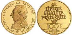 Cinquième république (1959- ) - 100 francs La Fayette 1987 or
