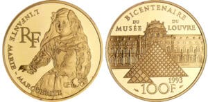 Bi-centenaire du Louvre - L'Infance Marie-Marguerite - 100 francs 1993 or