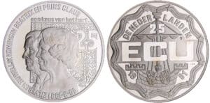 Pays-Bas - 25 ecu 1991 argent