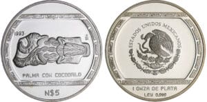 Mexique - Collection aztec - 5 pesos 1993