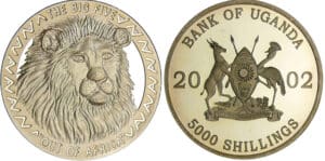Ouganda - Lion - 5000 shillings 2002