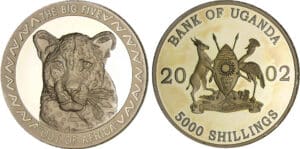 Ouganda - Léopard - 5000 shillings 2002