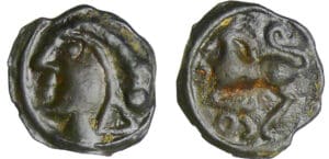 Séquanes - Potin Q DOCI (60-50 av. J.-C.)