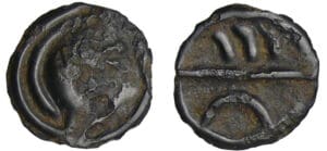 Bellovaques - Potin aux chevrons et au demi-cercle (50-20 av. J.-C.)