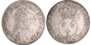 Louis XV (1715-1774) - Ecu vertugadin - 1716 A (Paris) flan réf