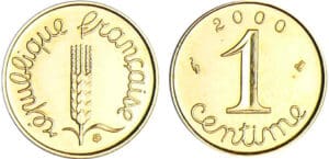 Cinquième république (1959- ) - 1 centime Epi 2000 or