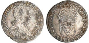 Louis XIV (1643-1715) - ½ écu à la mèche longue - 1654 I (Limoges)