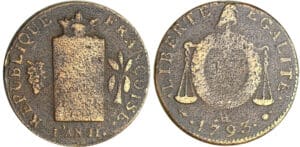 Convention (1792-1795) - 2 sols à la balance - An II - 1793 AA (Metz)