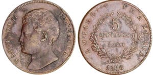 Napoléon II - 5 centimes 1816 Essai