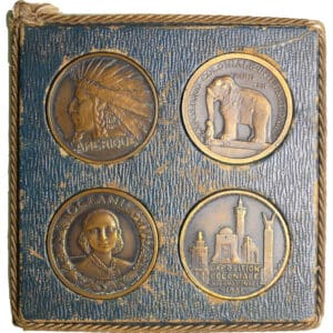 Exposition coloniale de Paris 1931, série des 4 médailles des continents