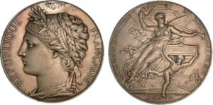 Médaille en argent signée J.C. CHAPELIN, exposition universelle 1878