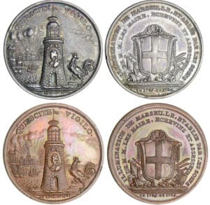 Jeton - Provence - Les illuminations de Marseille 1785-1786 (2 jetons)