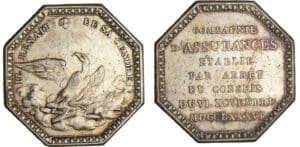 Jeton - Louis XVI (1774-1792) - Compagnie d'Assurances Incendie La Royale 1786 Paris